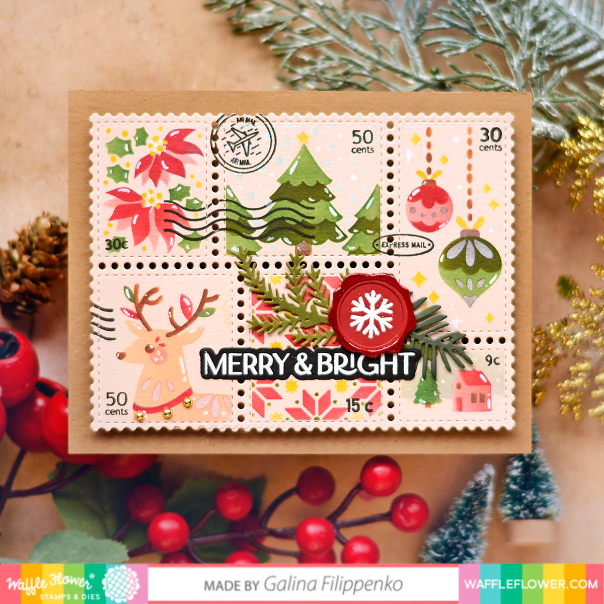 Waffle Flower Postage Collage