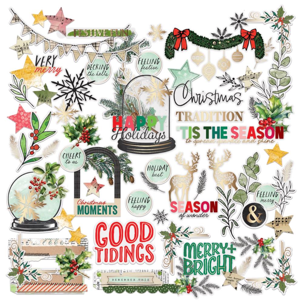 49 & Market Mistletoe and Memories Foiled Die-Cut Assortment