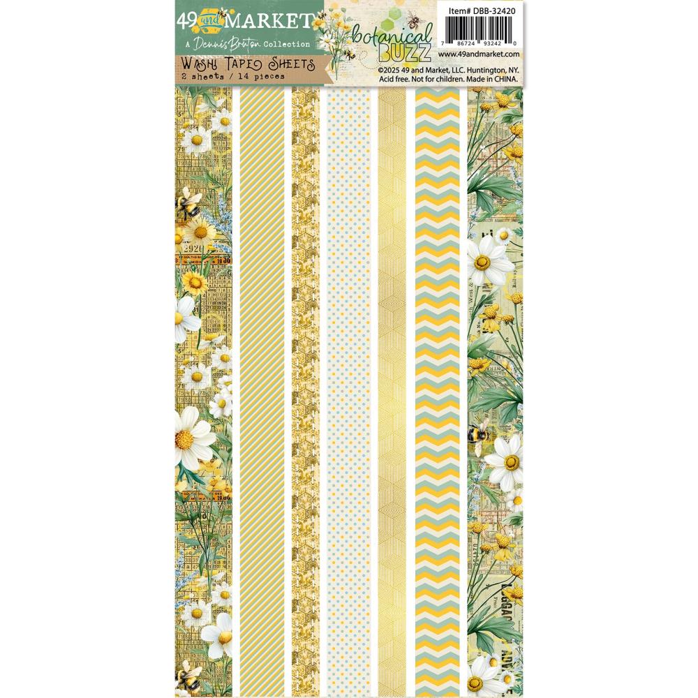 49 & Market Botanical Buzz Collection Washi Tape Sheet Set