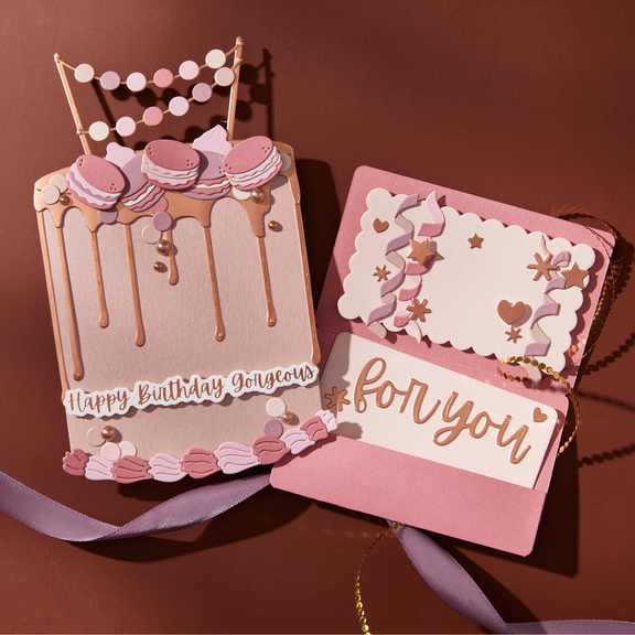 Spellbinders Bougie Birthday Sentiments Press Plate & Die Set - Bougie Birthday Collection by Nina Boettcher