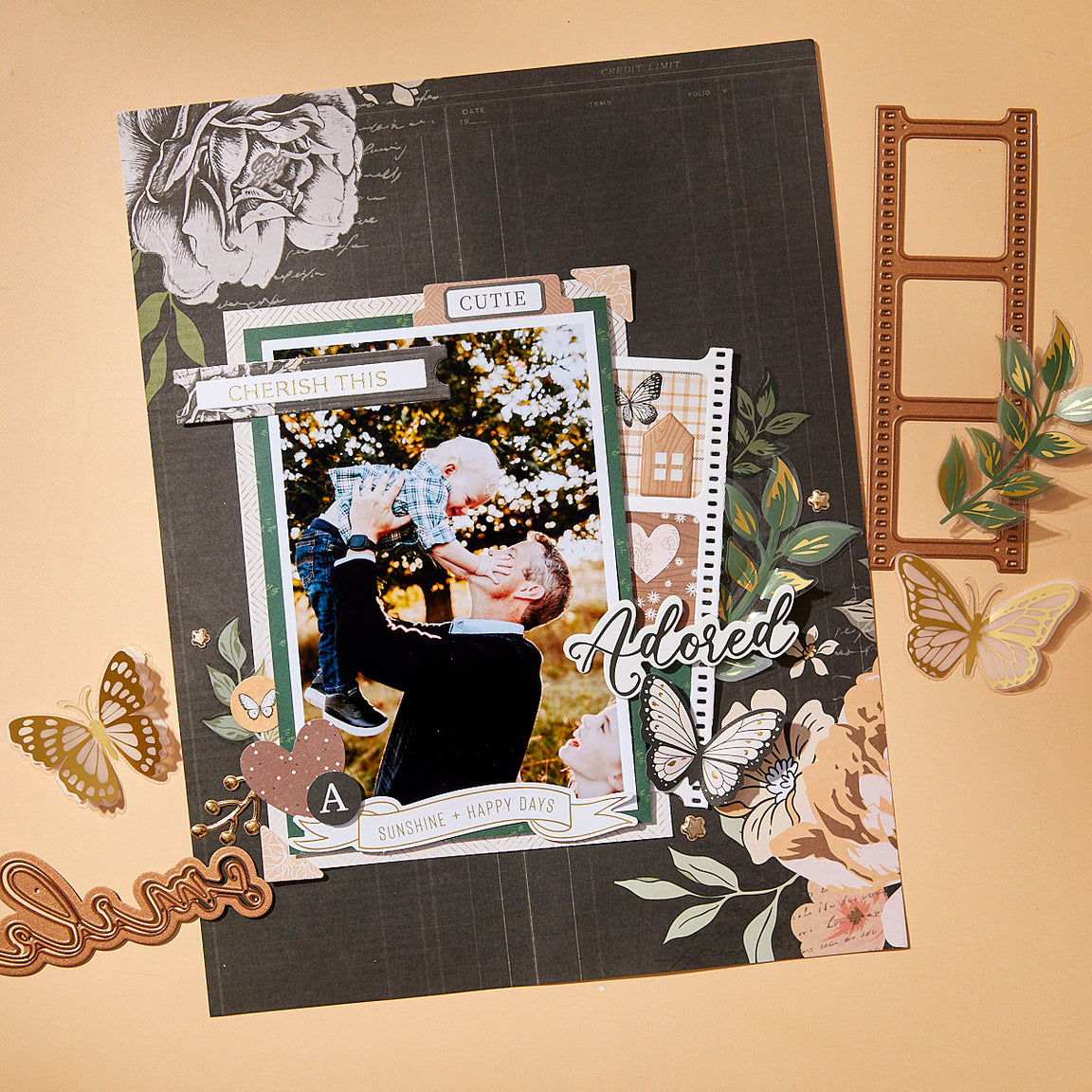 Spellbinders Cherish This BetterPress Plate & Die Set - Golden Afternoon Collection