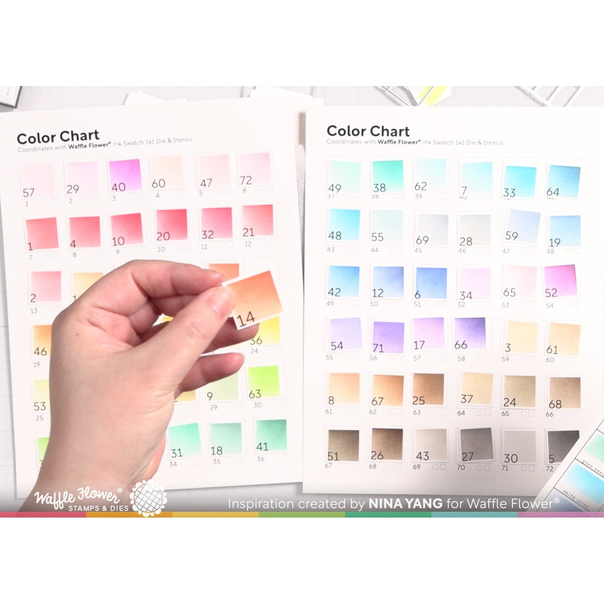 Waffle Flower Ink Swatch 1x1 Stencil