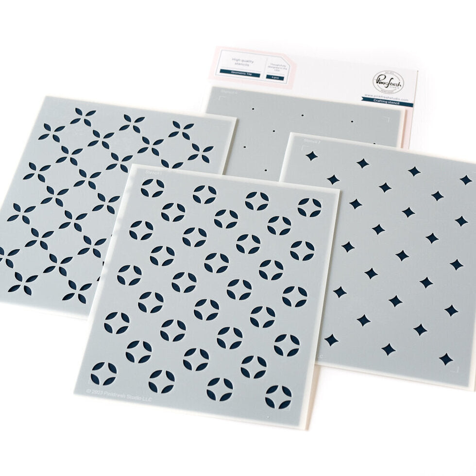 Pinkfresh Studio Geometric Tile Stencil