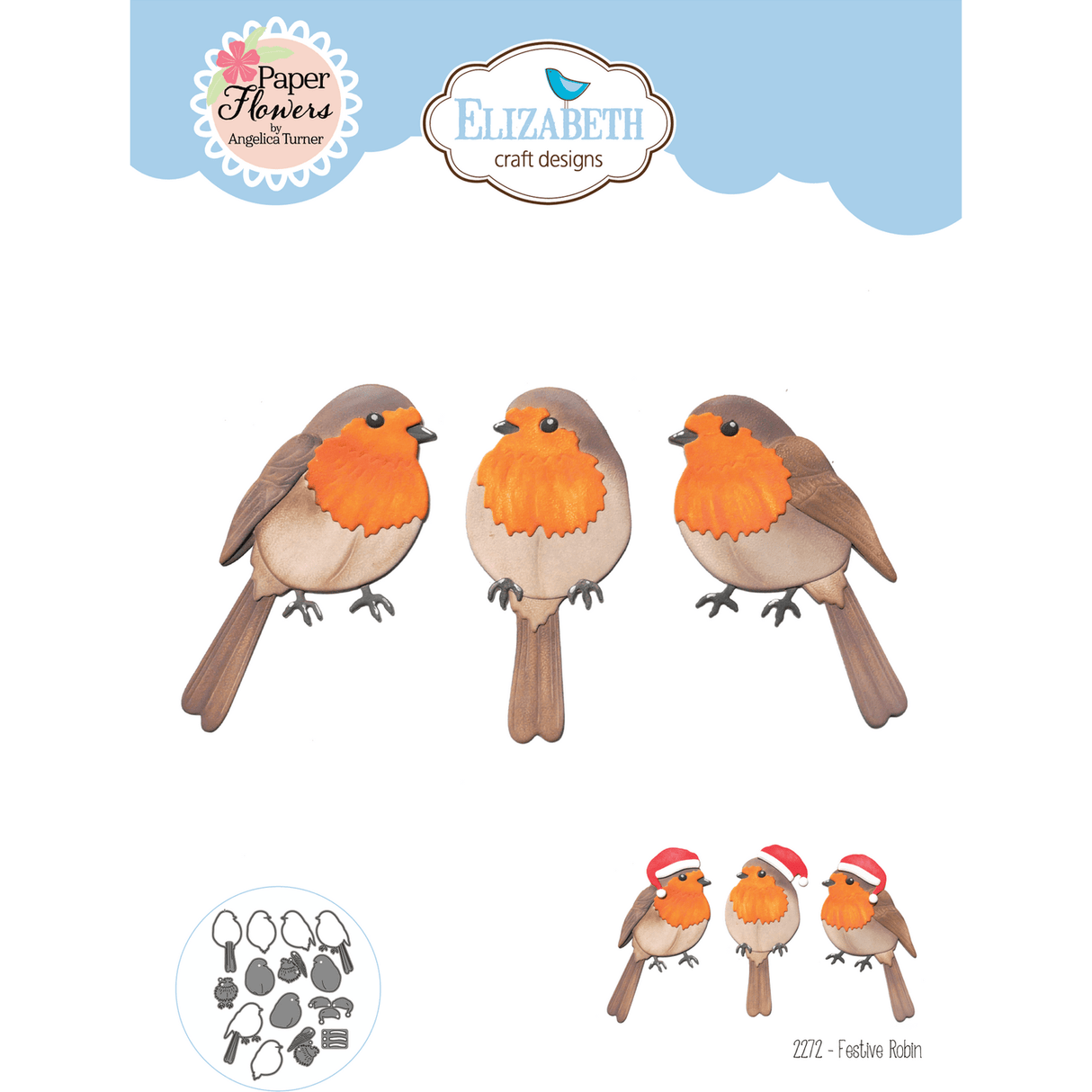 Elizabeth Craft Designs Festive Robin