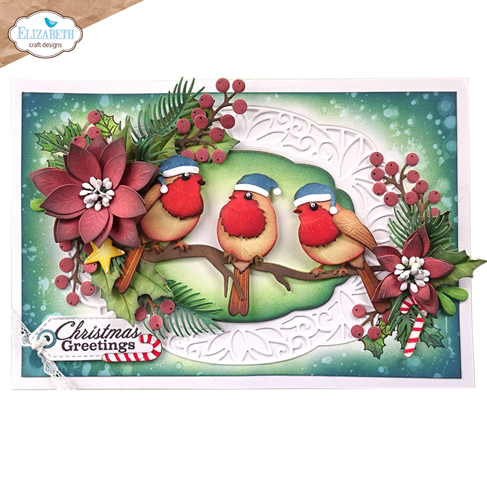 Elizabeth Craft Designs Festive Robin