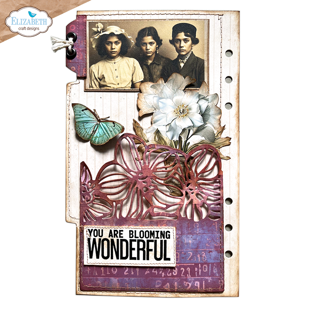 Elizabeth Craft Designs Pocket with flowers