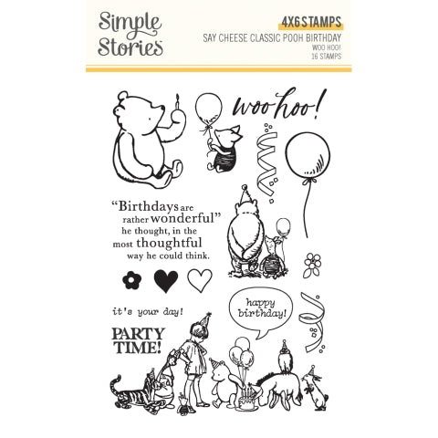 *COMING SOON* Simple Stories Say Cheese Classic Pooh Birthday Stamps Woo Hoo!