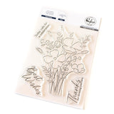 Pinkfresh Studio Playful Petals Stamp, Die, Stencil & Press Plate Bundle