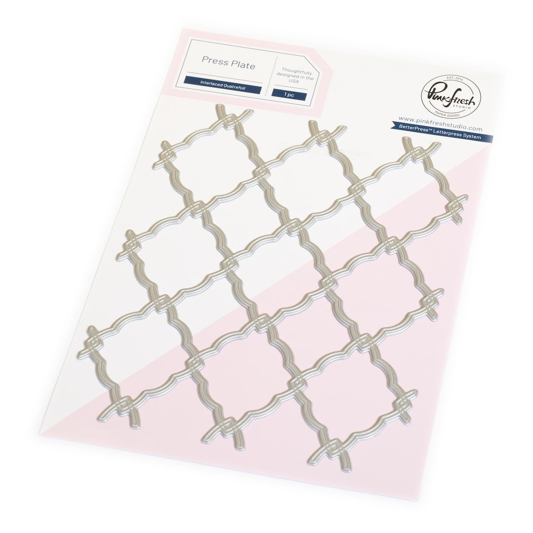 Pinkfresh Studio Interlaced Quatrefoil press plate