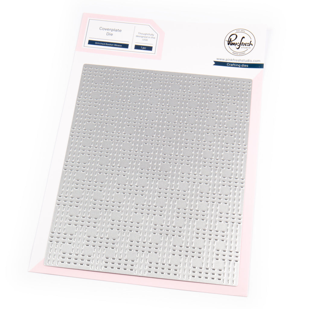 Pinkfresh Studio Stitched Basket Weave Coverplate Die