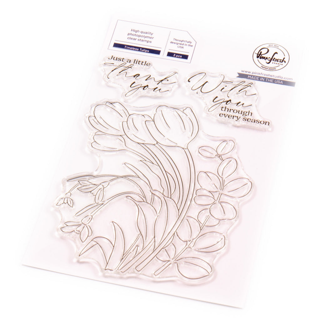Pinkfresh Studio Timeless Tulips Stamp, Die & Stencil Bundle