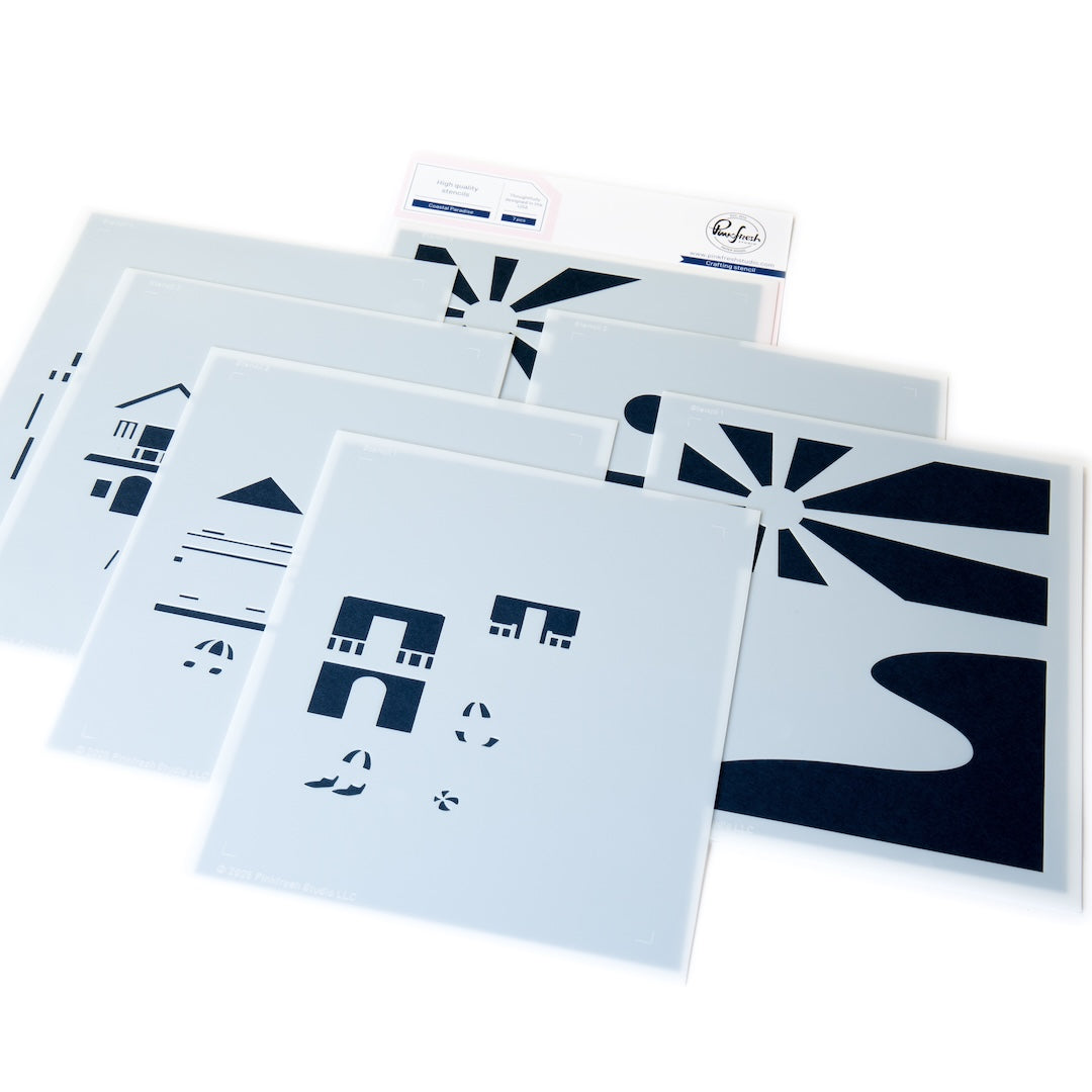 Pinkfresh Studio Coastal Paradise stencil