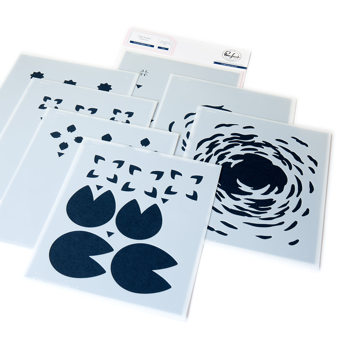 Pinkfresh Studio Tranquil Water Lilies stencil