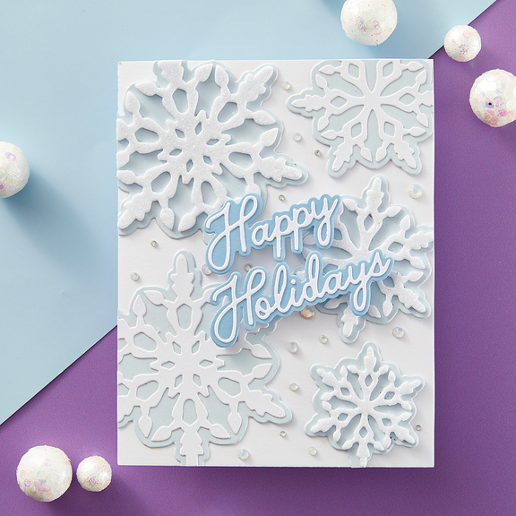 Handwritten Holiday Sentiments Etched Dies - Let It Snow Collection by Simon Hurley