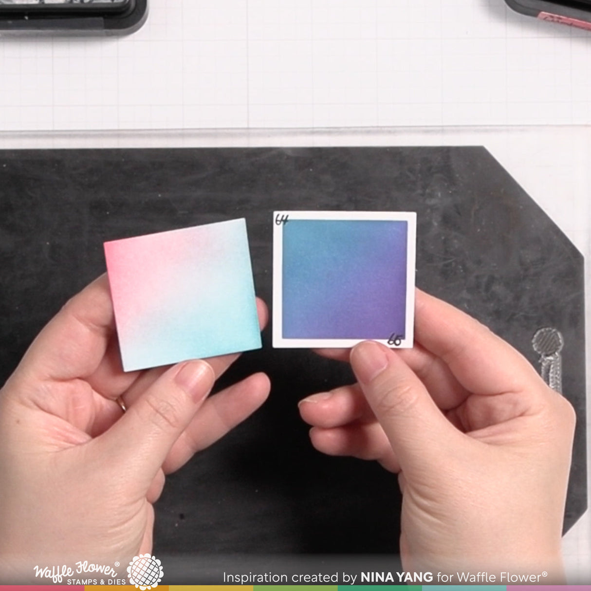 Waffle Flower Ink Swatch 2x2 Stencil