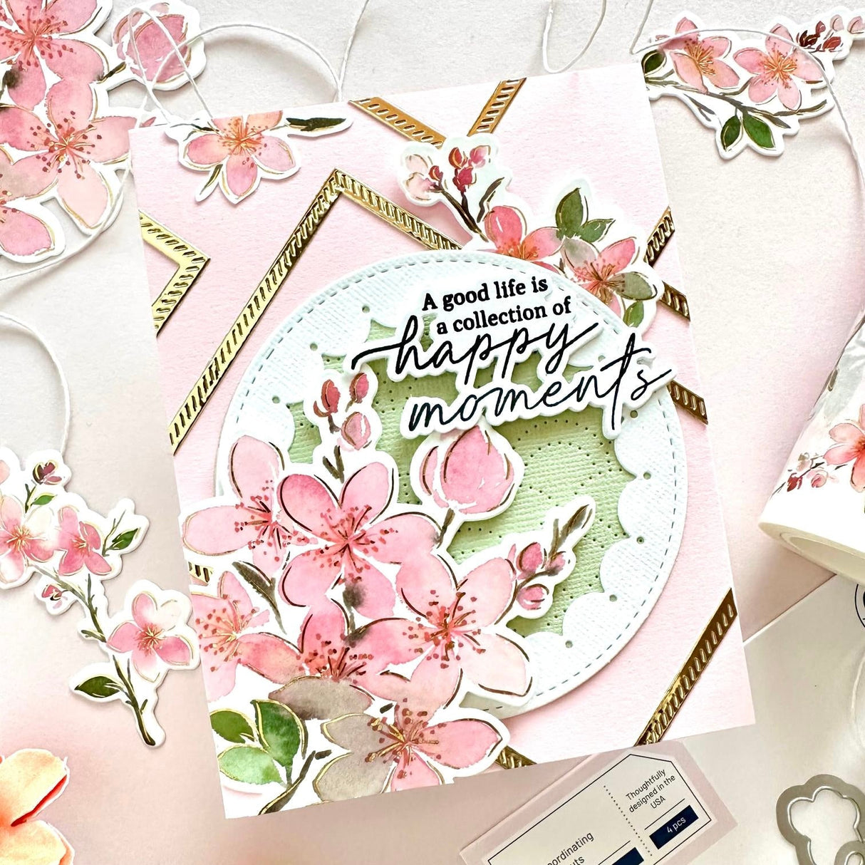 Pinkfresh Studio Sakura Stamp, Die, Stencil and Washi Bundle