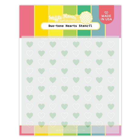 Waffle Flower Duo-Tone Hearts Stencil