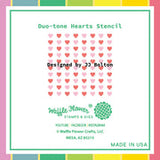 Waffle Flower Duo-Tone Hearts Stencil
