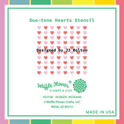 Waffle Flower Duo-Tone Hearts Stencil