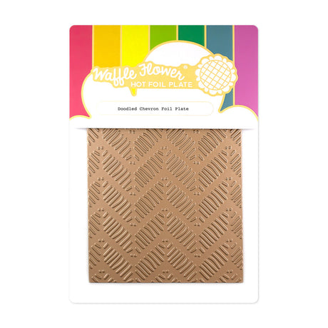 Waffle Flower Doodled Chevron Foil Plate