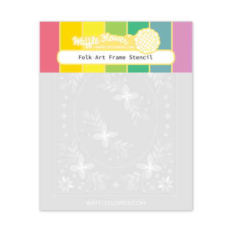 Waffle Flower Folk Art Frame Stencil