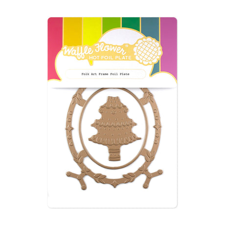 Waffle Flower Folk Art Frame Foil Plate