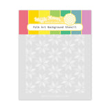 Waffle Flower Folk Art Background Stencil