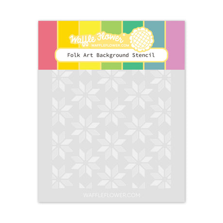 Waffle Flower Folk Art Background Stencil
