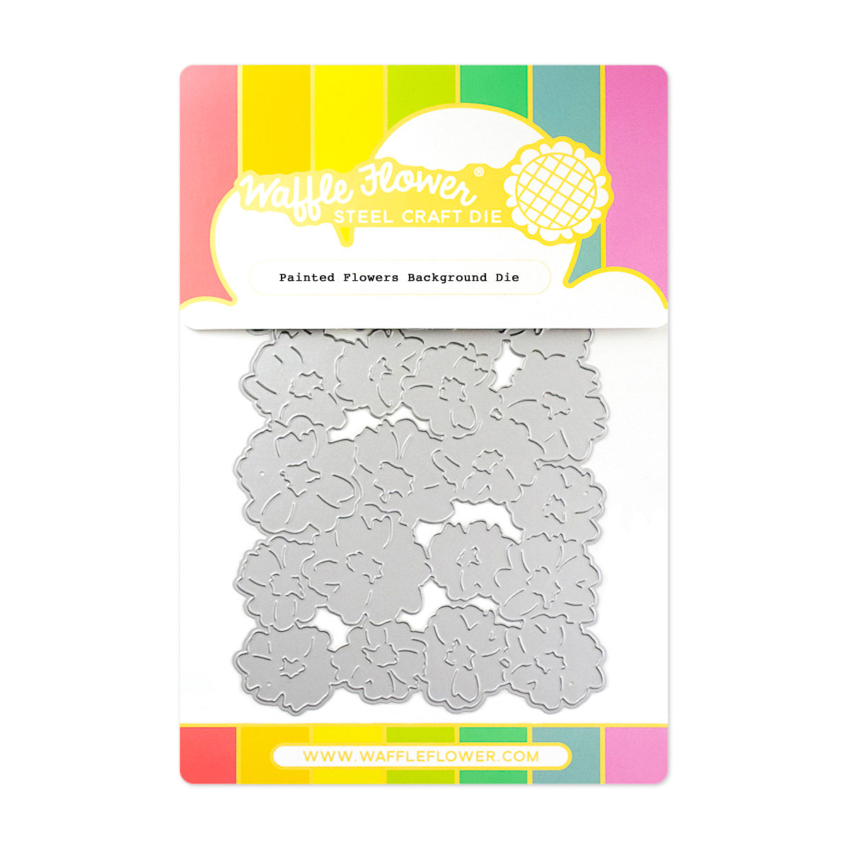 Waffle Flower Painted Flowers Background Die and Stencil Bundle