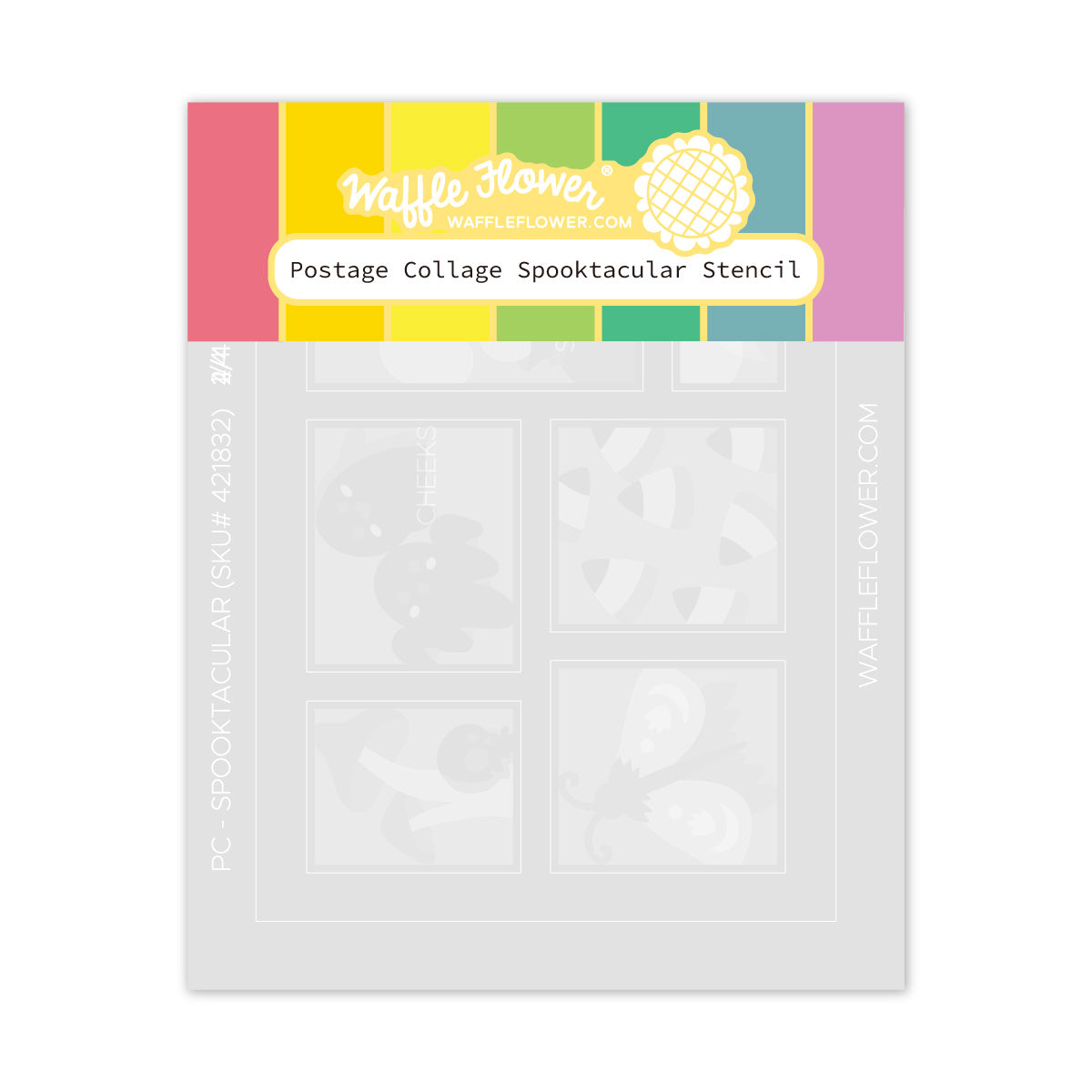 Waffle Flower Postage Collage Spooktacular Stencil