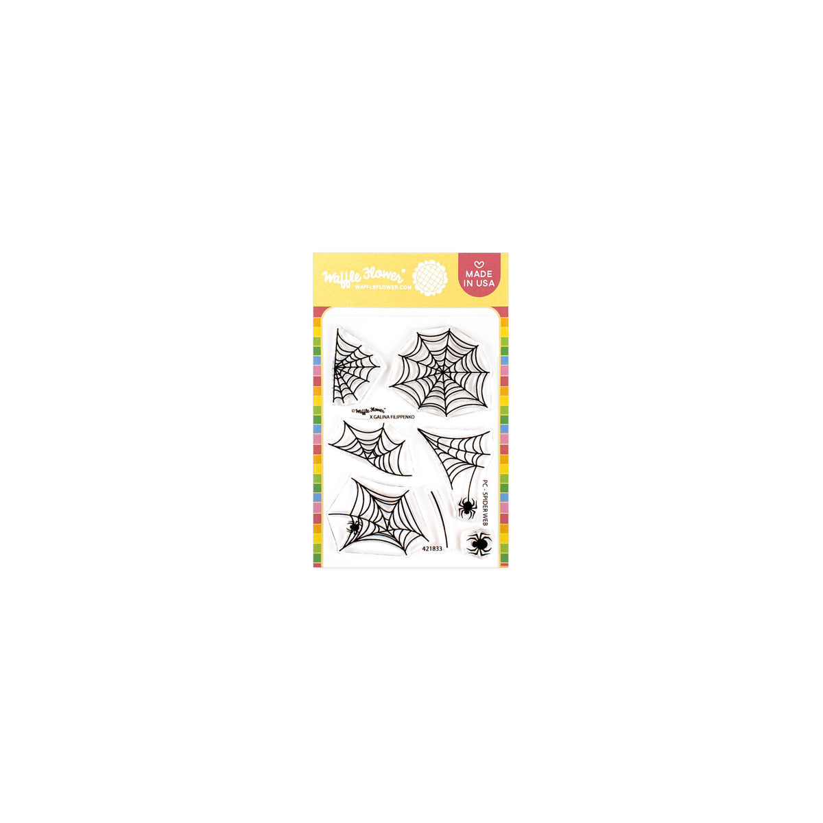 Waffle Flower Postage Collage Spider Web Stamp Set