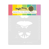 Waffle Flower Butterfly Trio Coloring Stencil