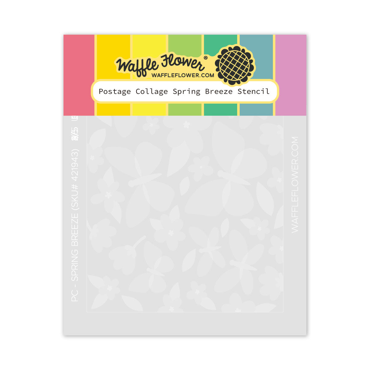 Waffle Flower Postage Collage Spring Breeze Stencil
