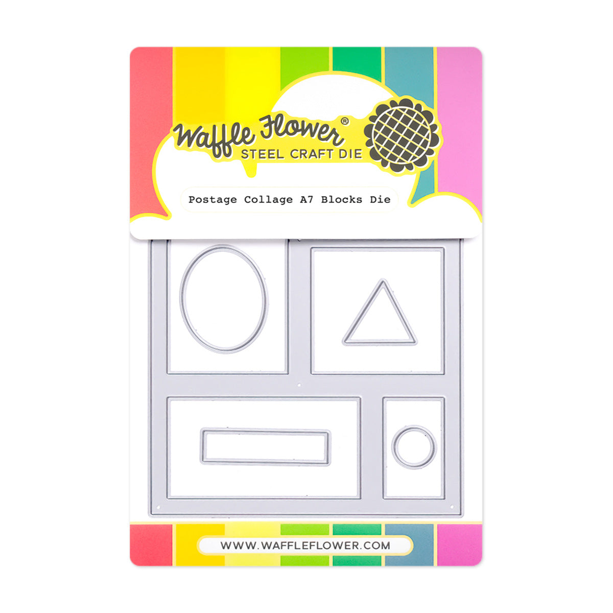 Waffle Flower Postage Collage A7 Blocks Die