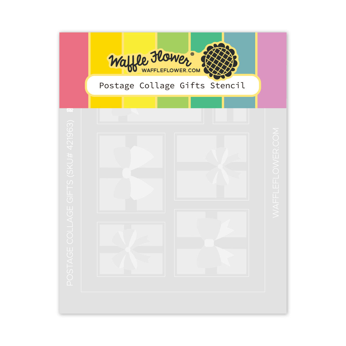 Waffle Flower Postage Collage Gifts Stencil