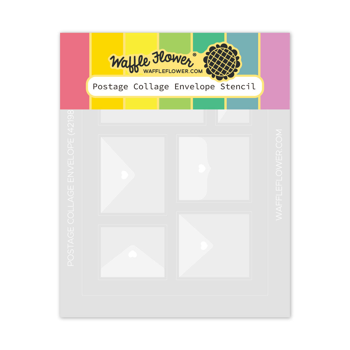 Waffle Flower Postage Collage Envelope Stencil