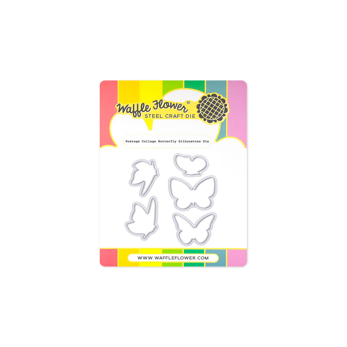 Waffle Flower Postage Collage Butterfly Silhouettes Die