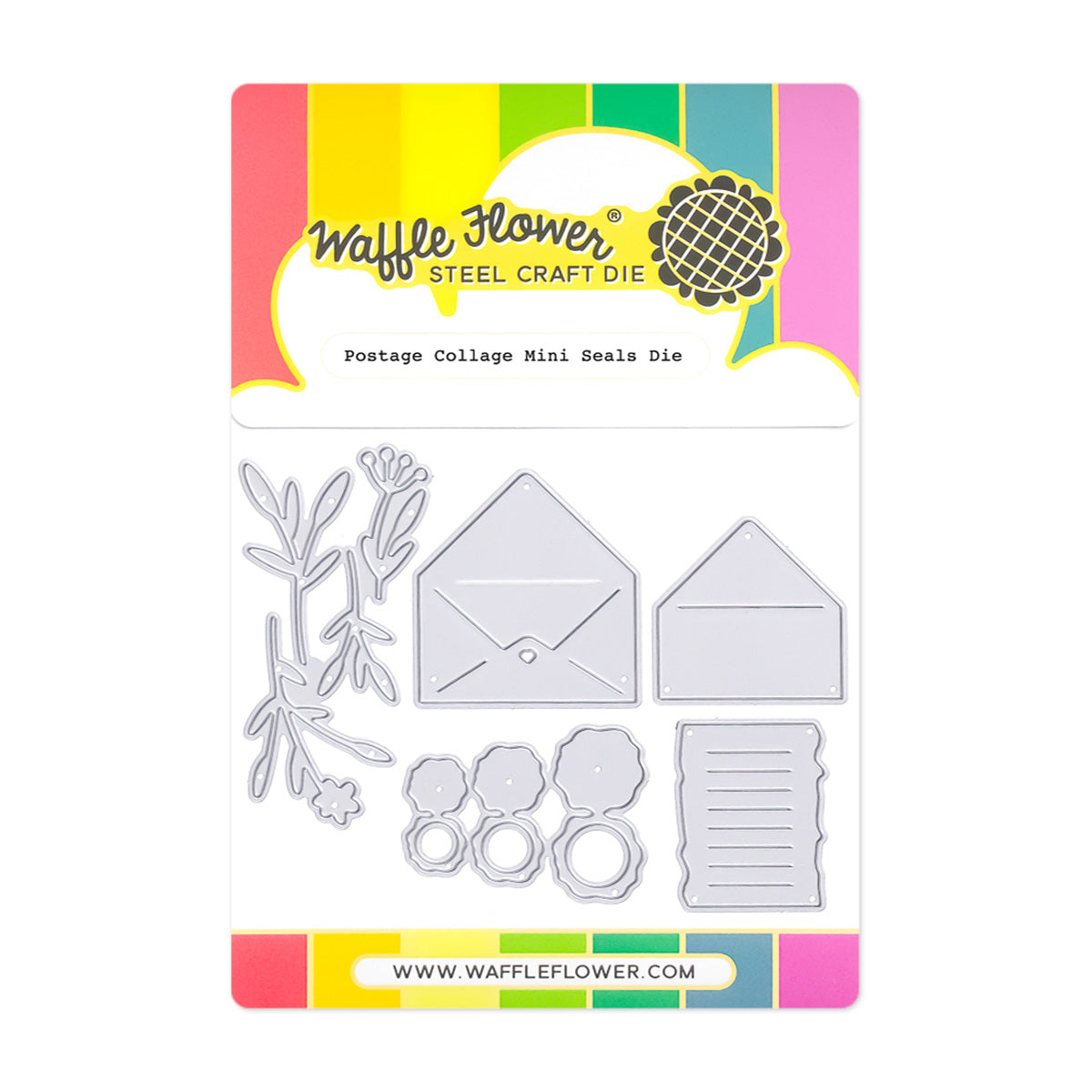 Waffle Flower Postage Collage Mini Seals Die