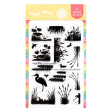 Waffle Flower Postage Collage Lake Sunset Stamp Set