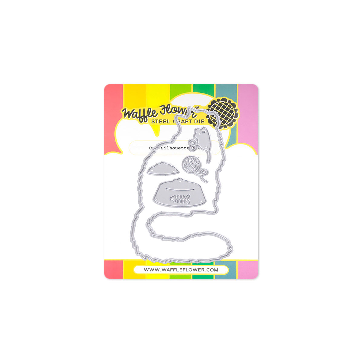 Waffle Flower Cat Silhouette Die