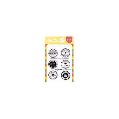 Waffle Flower Postage Collage Circle Sentiments Stamp & Die Set
