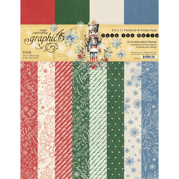 *COMING SOON* Graphic 45 Deck the Halls 8.5 x 11 Patterns & Solids Pack