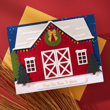 Spellbinders Country Christmas Barn Etched Dies from the Country Christmas Collection by Annie Williams