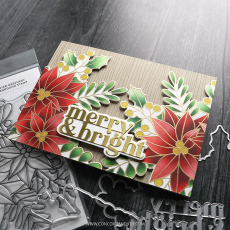 Concord & 9th Winter Greenery Background Stamp (6 x 6)