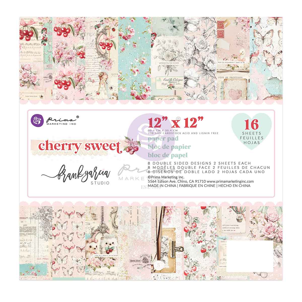 Prima Marketing Cherry Sweet Collection 12x12 Paper Pad