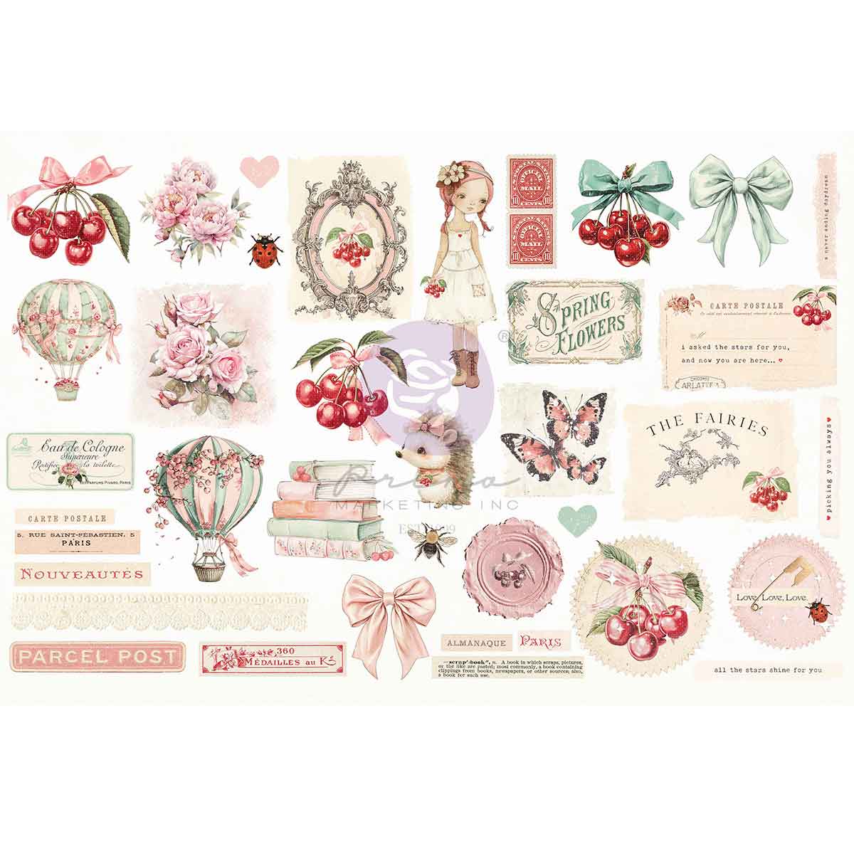 Prima Marketing Cherry Sweet Collection Ephemera - Pink Dreams