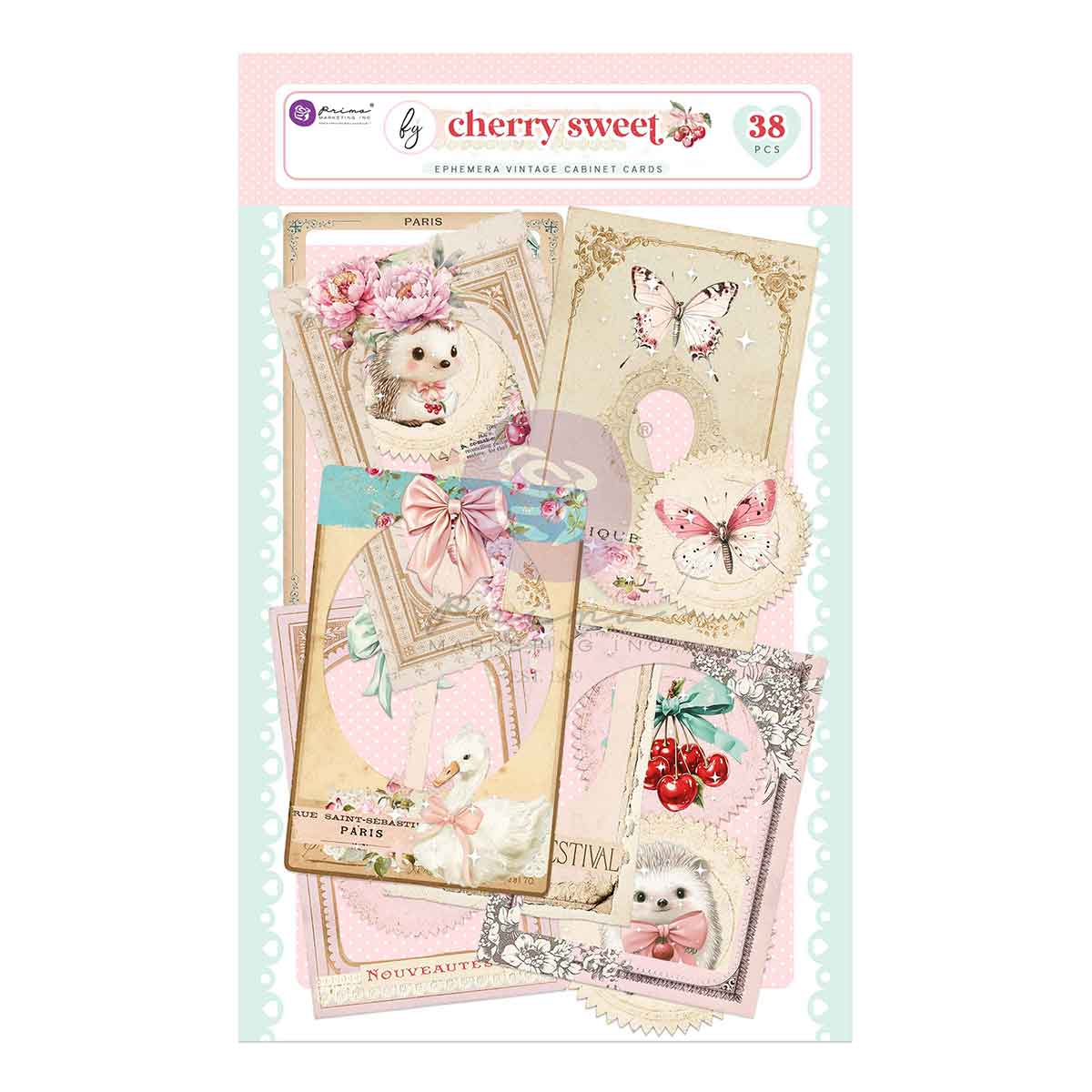 Prima Marketing Cherry Sweet Collection Ephemera - Cabinet Cards
