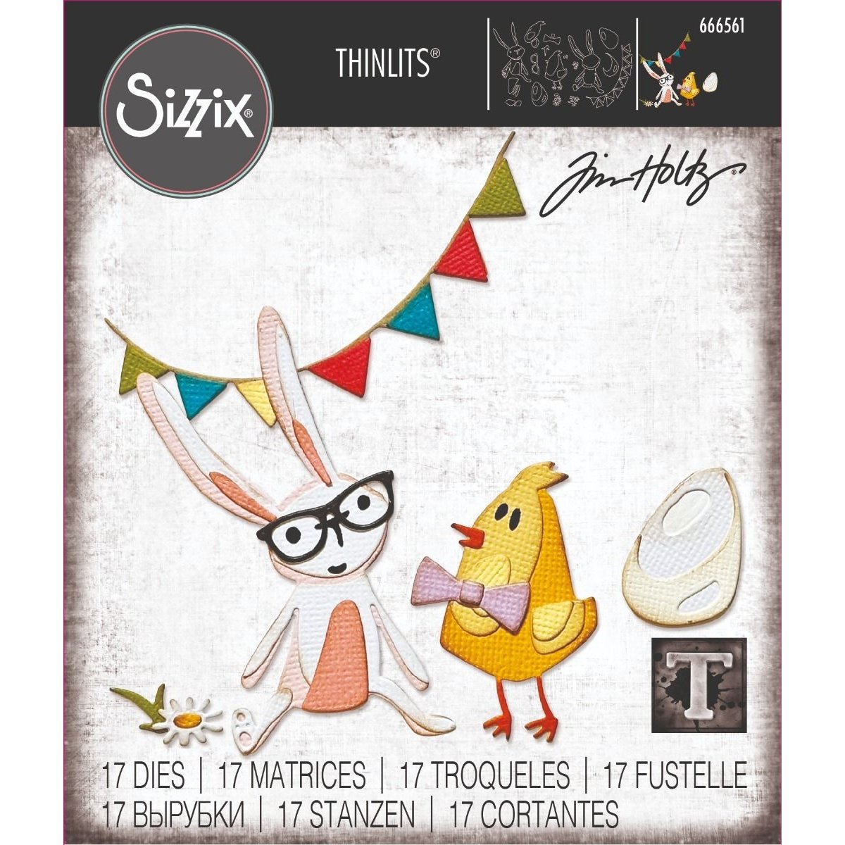 Sizzix Thinlits Die Set 17PK Vault Bunny + Chick by Tim Holtz
