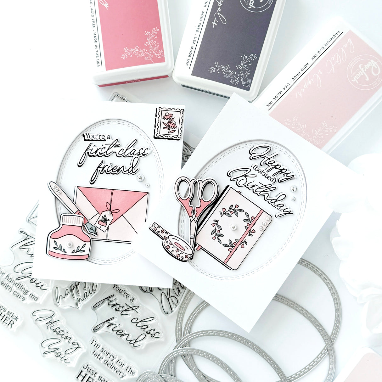 Pinkfresh Studio Essentials: Nested Ovals Double Stitch Die