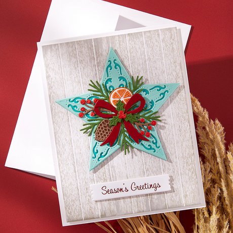 Spellbinders Barn Star Wreath Etched Dies from the Country Christmas Collection by Annie Williams